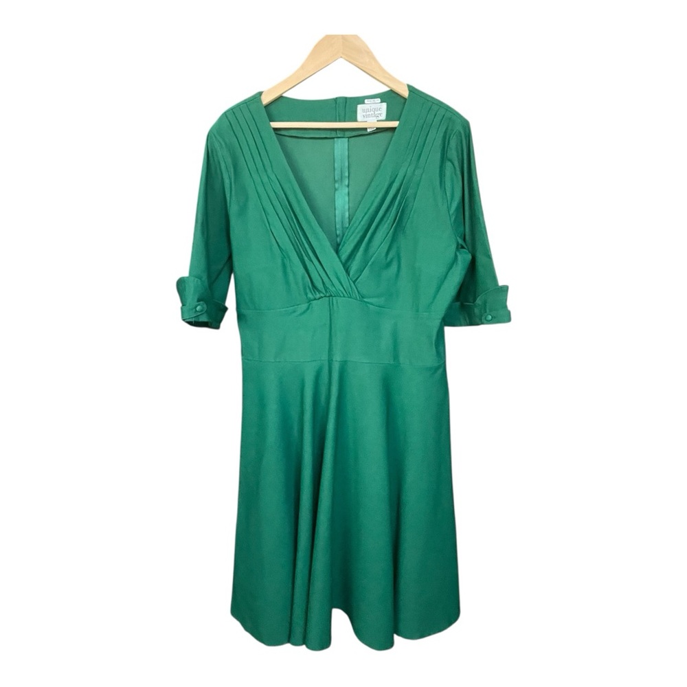 Unique Vintage Emerald Green Delores Dress - 2X/18